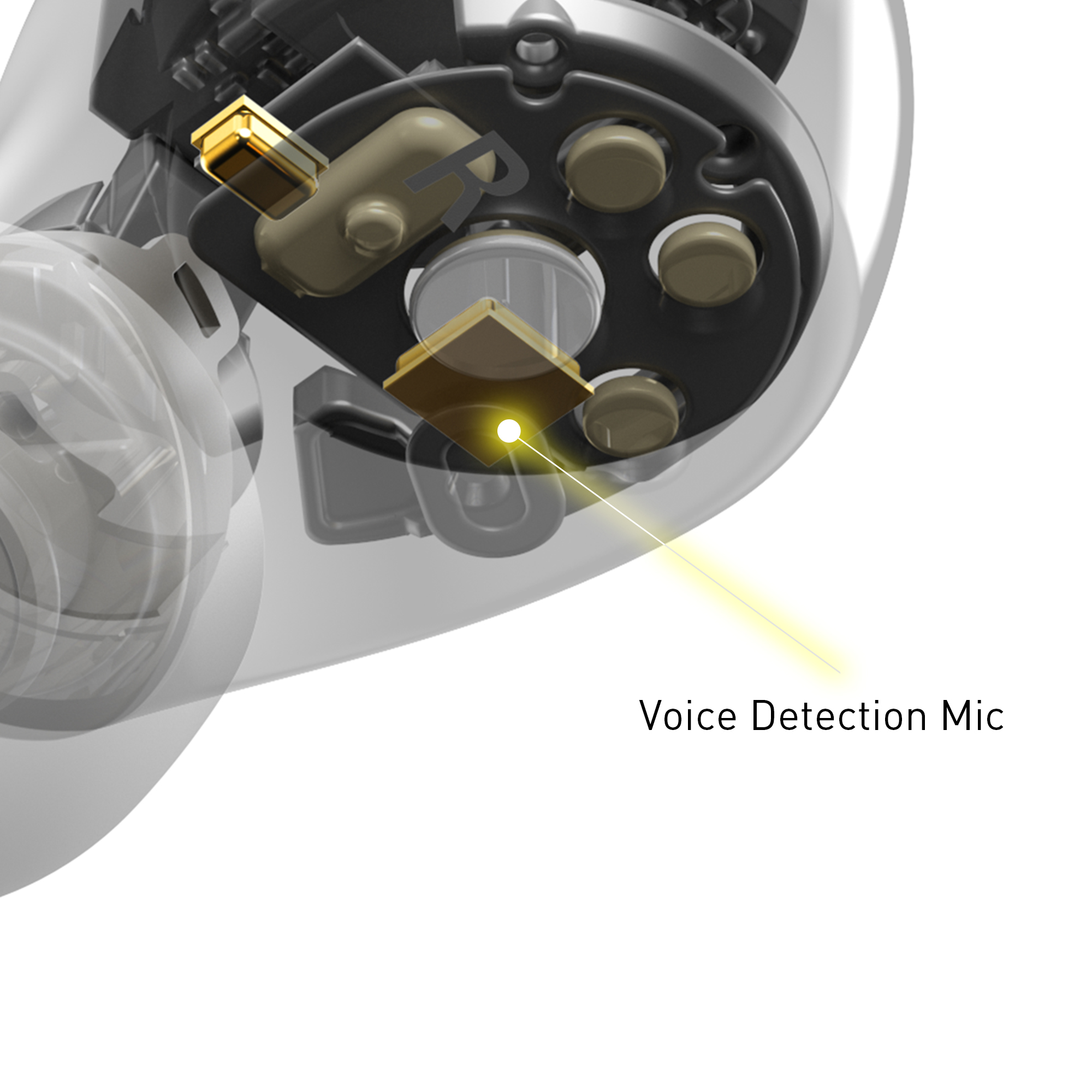 Microfone com detecção de voz